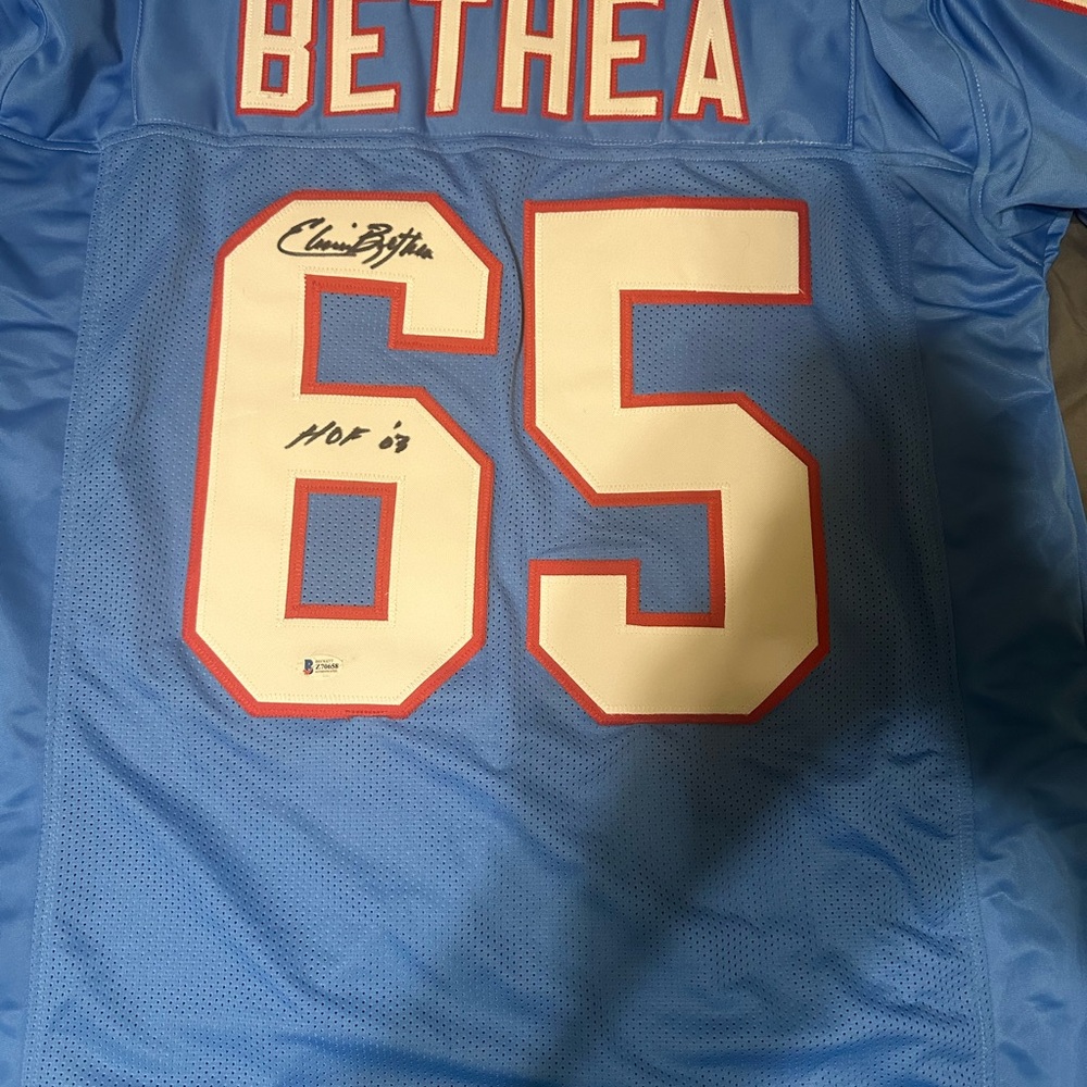 Blue Jersey with Red Accents